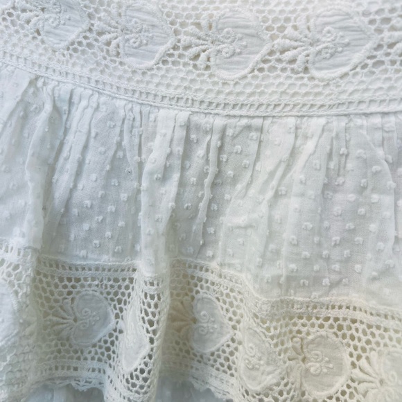LoveShackFancy Cream Tiered Lace Skirt - Picture 4 of 4